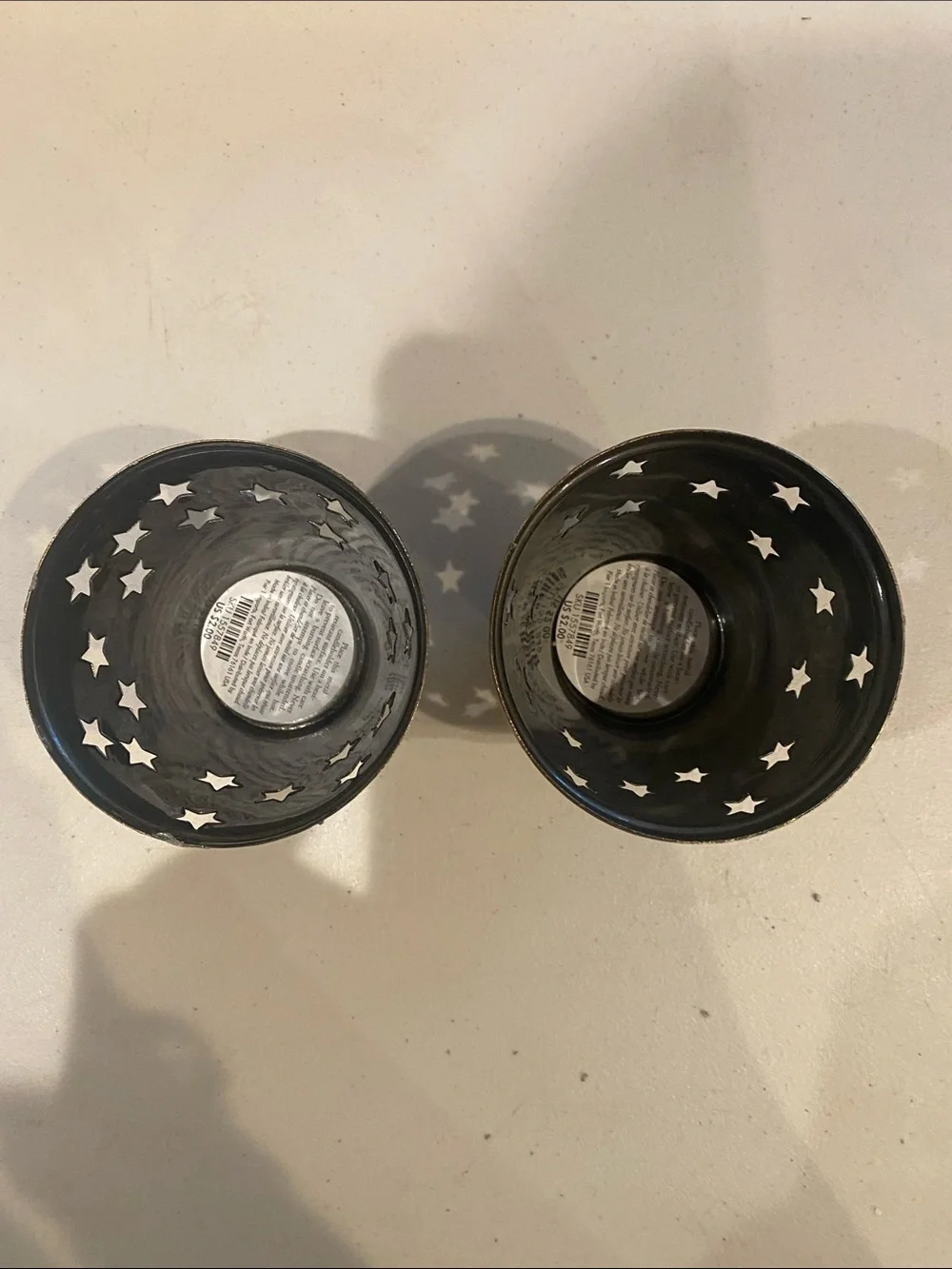 Vintage bundle (2) Pier 1 Imports candle holder star cutout brushed metal